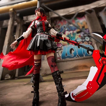

Anime!RWBY Season 4 Red Rose Little Red Riding Hood Battle Suit Uniform Cosplay Costume Custom-made Size For Women Free Shipping