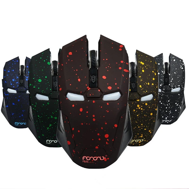 1PCS Iron Man Mouse Wireless Mouse Gaming Mouse gamer Mute Button