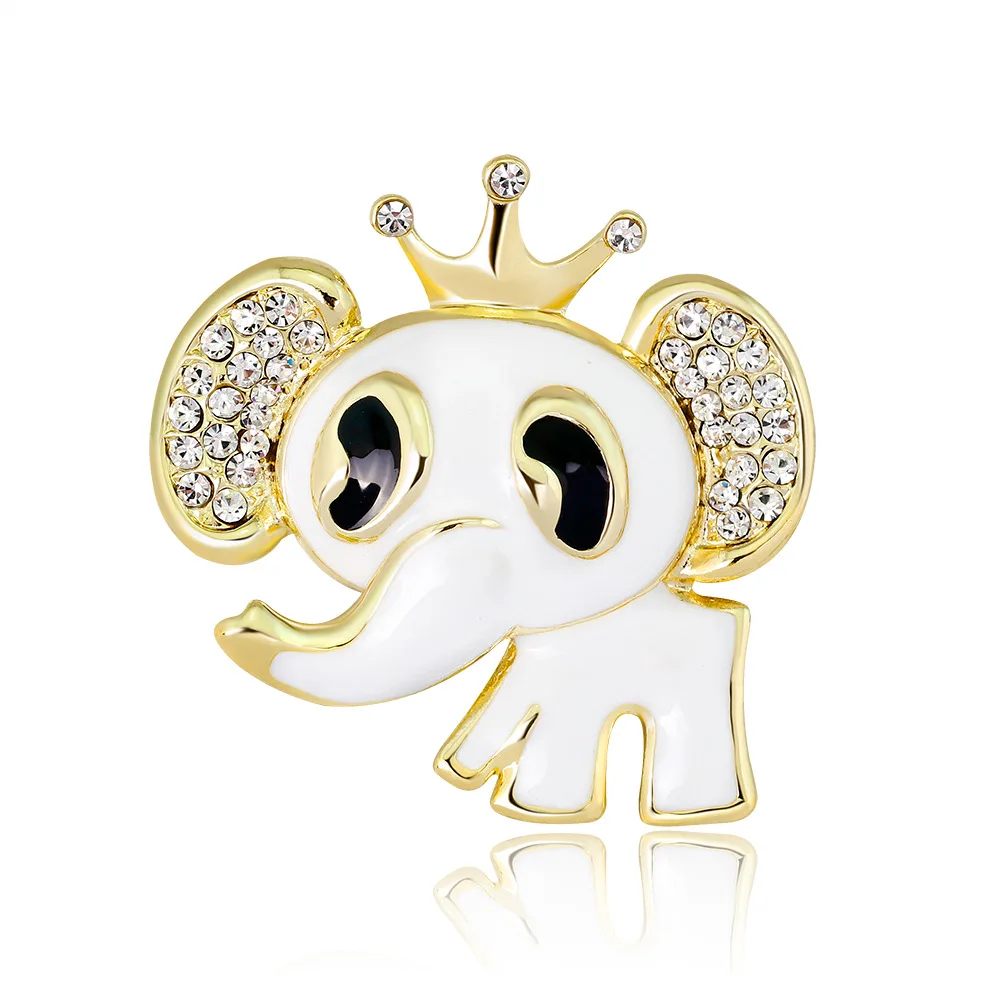 

Crown Elephant Brooches Pin Rhinestone Princess Crown Elephant Brooch For Women Wedding Jewelry Accessories Gift Dropshipping