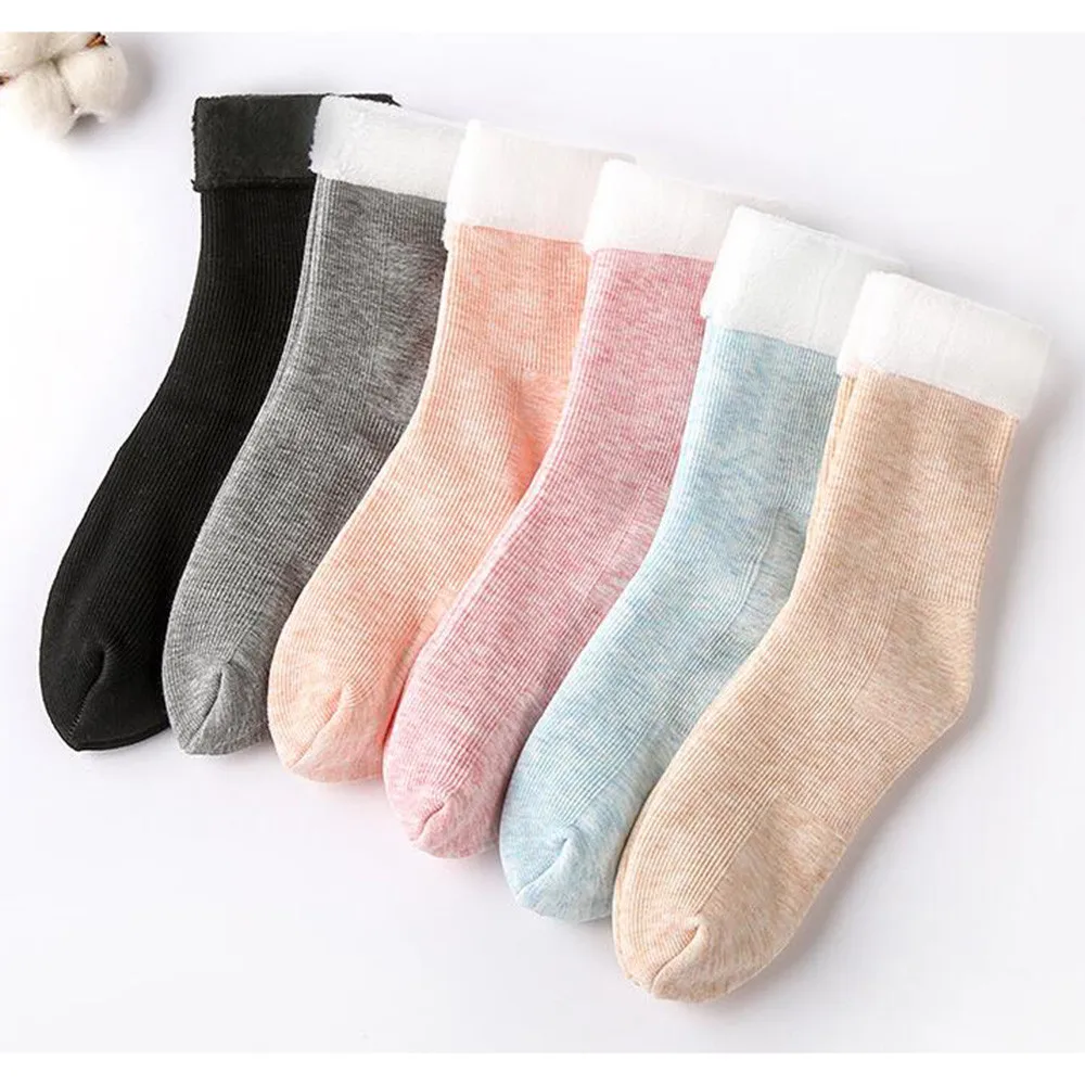 

MUQGEW socks women warm girls Women's Warm Skateboard Sock Floor Vertical Striped Sock Snow Plus Thickening#y2
