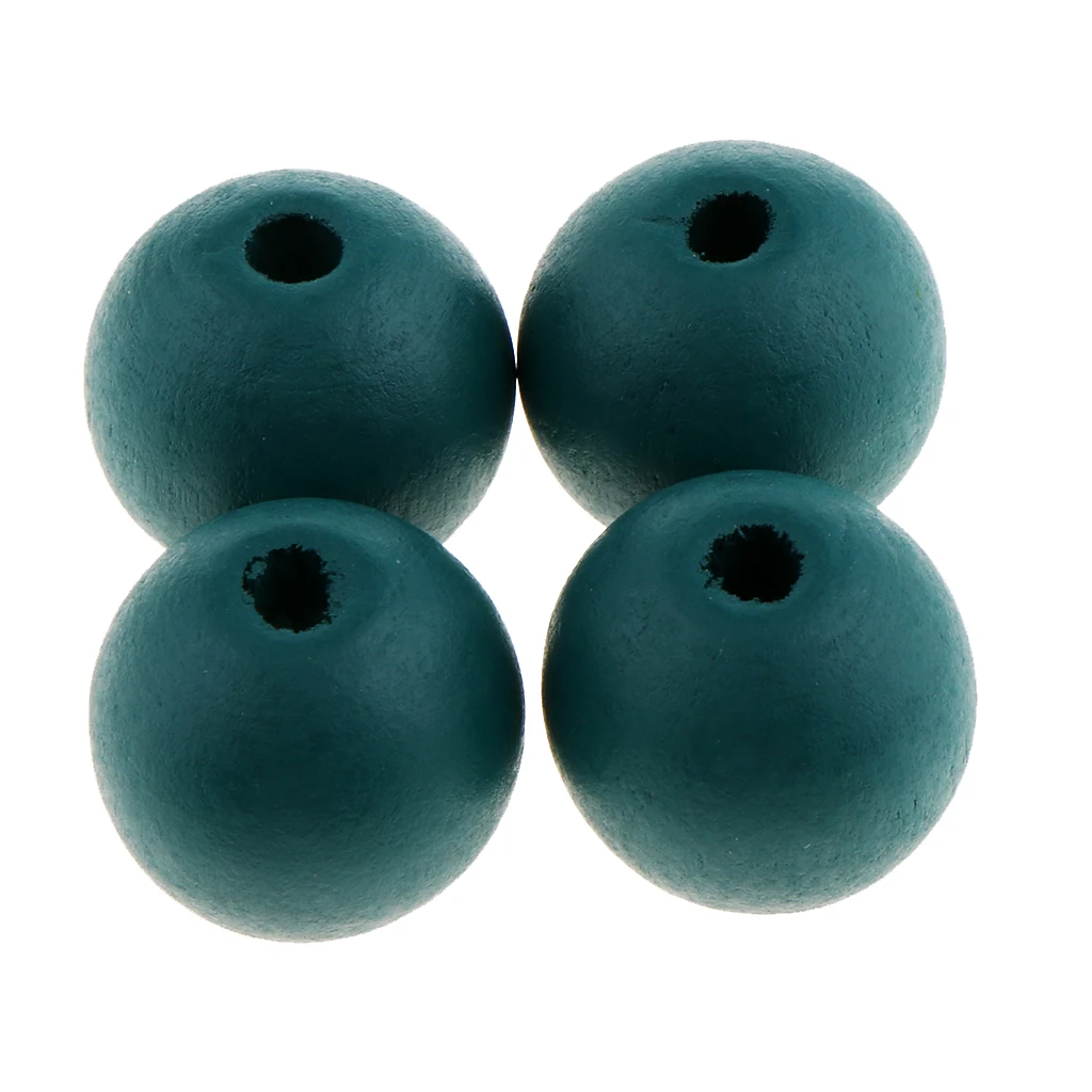 30 Pieces Dyed Color Natural Wood Spacer Loose Beads Necklace Bracelet Charms Findings 20mm