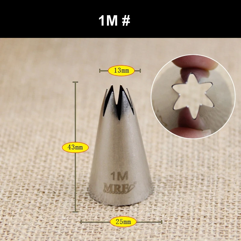 Wholesale 10 Pcs Lot 1M Open Star Tips Icing Piping