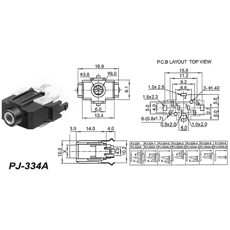 30pcs Jack 3 5mm Audio Connector Vertical Board PJ 334A 3 5mm Headphone Jack Earphone Interface Audio Socket For Toy Switch