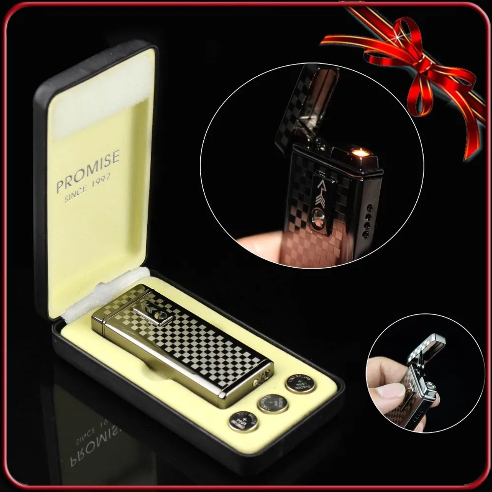 Classic font b Tartan b font Design Touch Induction Switch Cigar Cigarette Smoking Windproof Jet Flame