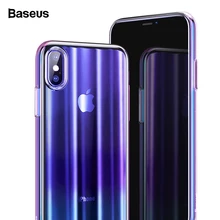 Роскошный чехол Baseus Aurora для iPhone Xs XR Xs Max, градиентный жесткий пластиковый защитный чехол для iPhone Xs, задняя крышка для телефона