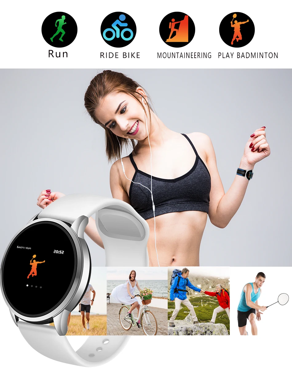 Фитнес-часы для мужчин и женщин IP67 водонепроницаемый смарт-браслет монитор сердечного ритма шагомер фитнес-трекер Браслет fit bit