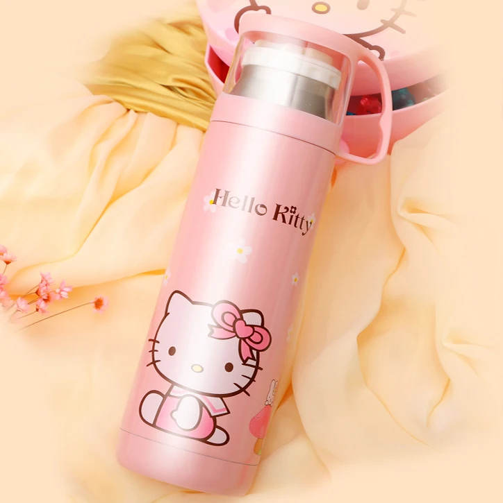 Hello Kitty 380ml Thermal Bottle Mugs Stainless Steel Thermos Insulated