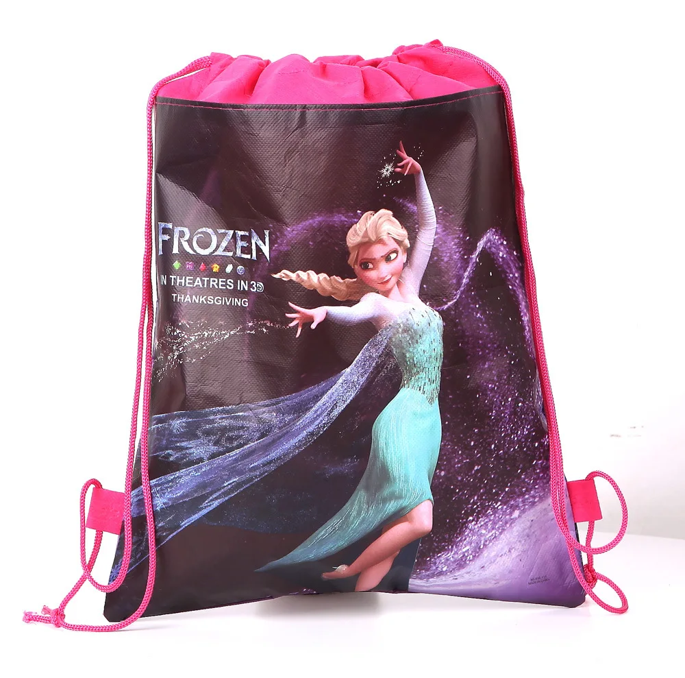 

Disney Theme Freezing Anna Elsa Snow Queen Movie Frozen Bag Non-woven Drawstring Bags School Bag Shopping Bag 1pcs