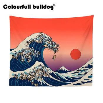 

Colored Geometric Mosaic Mandala Tapestry Wall Hanging Cartoon Animals Easter Decor Blanket Polyester Conch Hand Painted