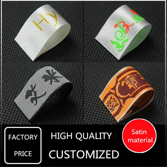 Custom Embroidered Garment Accessories Loop Fold Clothing Labels