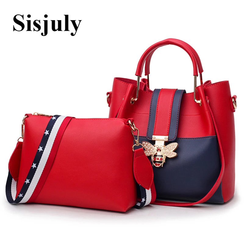 

2018 Fashion Women Bag Sets Bee Pearl Female Luxury Handbags Designer Big Ladies Shoulder Bag Famous Brands Leather Casual Tote