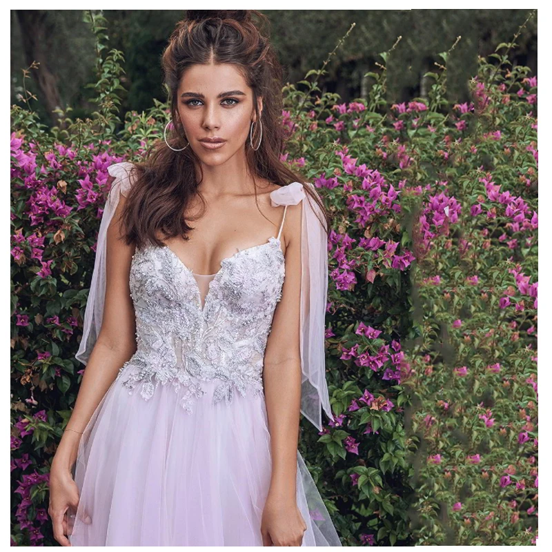 Smileven Princess Wedding Dress Appliqued Lace Bride Dress Fairy Vestido De Novia Wedding Gown Robe De Mariee