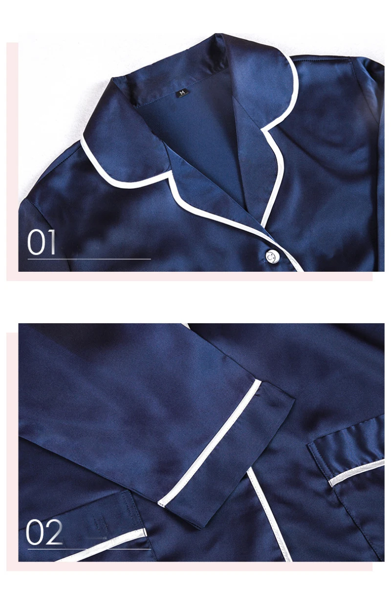 SSH0311 пижамы высокое качество для мужчин женщин пижамный комплект весна длинный рукав длинные брюки для девочек 2 шт. пара влюбленных шелк