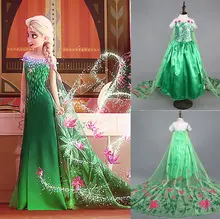 Promotions personnalisé Anna Elsa filles princesse robe parti robes enfants bébé enfants Cosplay robes de mariée Pincess robe longue