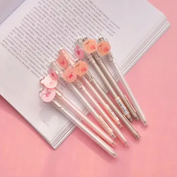 

4 Pcs Cute Simple Cartoon Pig Gel Pens 0.5mm Handles Stationery Gift Novel Styling Rod School Supplies