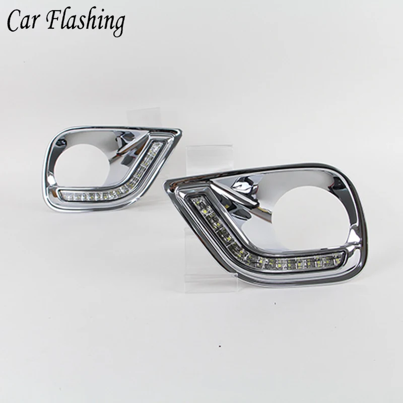 Car Flashing 1 Set For Toyota RAV4 2013 2014 2015 LED DRL Daytime