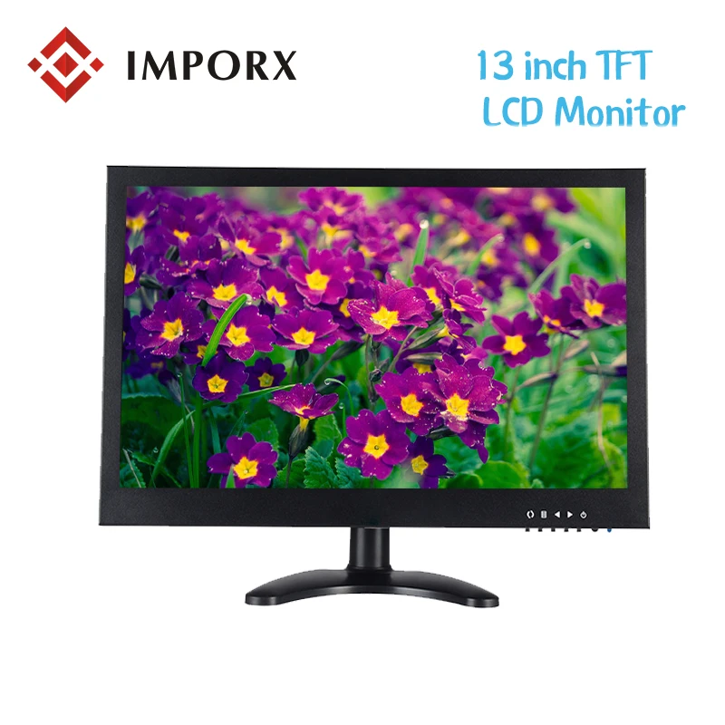 

13 Inch TFT LCD Monitor Display VGA BNC Video HDMl Input Portable 1024x768 HD CCTV Monitor Screen for PC VCD DVD Security Camera