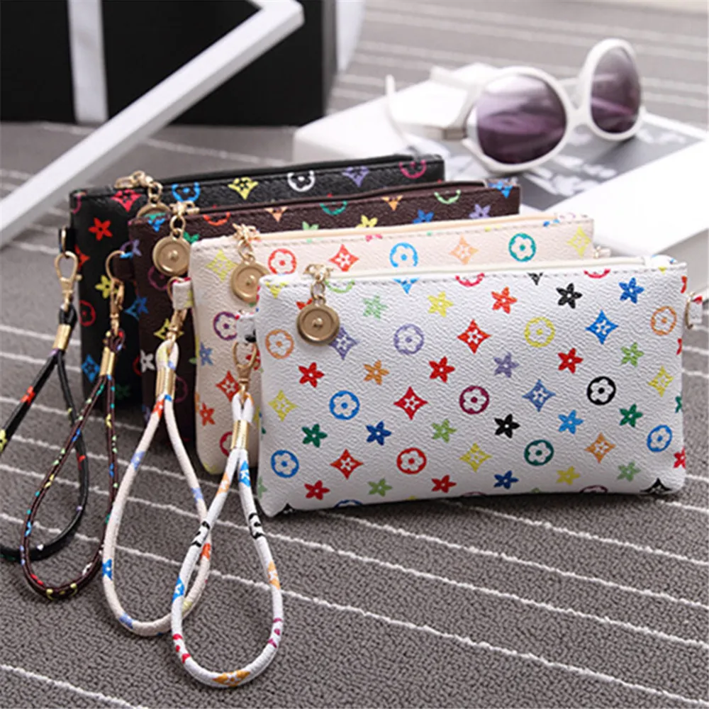 

2018 FASHIONnew printing wallet high quality PU hand bag wallet phone bag children bag Zipper Clutch Coin Purse Ladies Wristlet