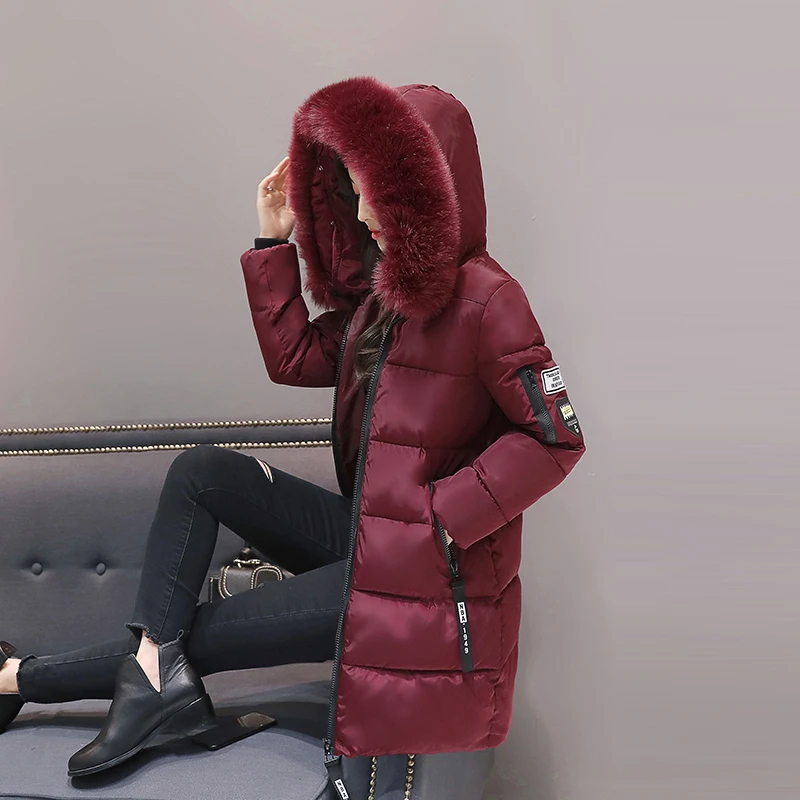 Vert À Col Haute Épais gris Fourrure army Long De 2018 Qualité Chaud Vin Noir Grand vert Manteau Patch Hiver rose bourgogne Clair Capuchon Parka Conception Rouge Froid blanc Green Femmes qIIw6BrO