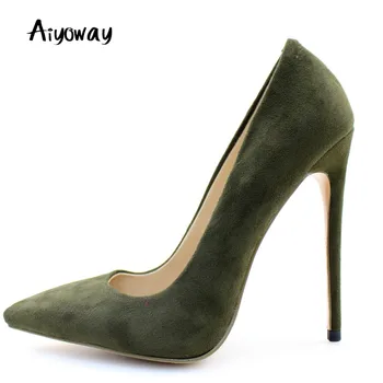 

Stiletto High Heel Pumps Women Ladies Pointed Toe Autumn Spring Fashion Wedding Shoes Party Faux Suede Red Beige Aiyoway