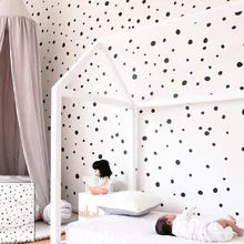 Наборы из 165 нарисованных вручную узором в горошек необычных пятен, настенные наклейки, декор для детской комнаты, украшение для дома
