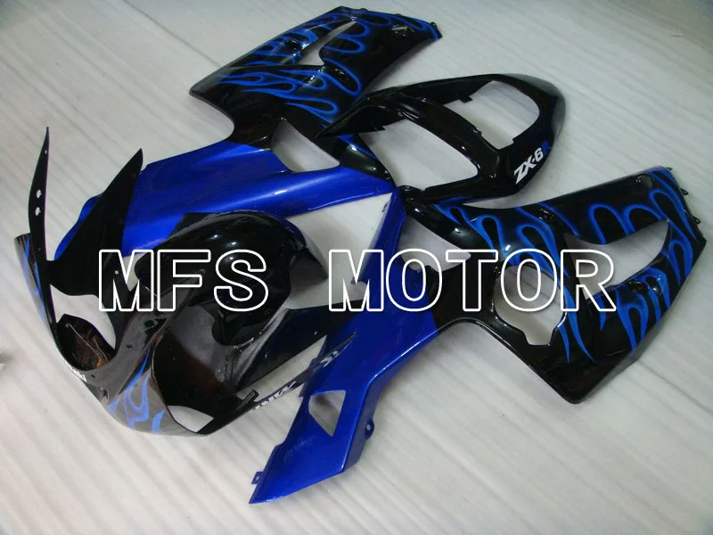 

Motorcycle Part For Kawasaki NINJA ZX6R 2003 2004 03 04 Injection ABS Fairing Kits NINJA ZX 6R 03 04 - Blue Flame - Black