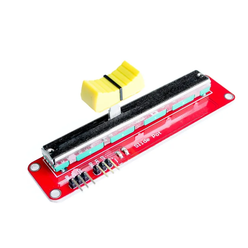 Sliding potentiometer, two way analog output, 10K electronic block slide potentiometer module.  For arduino