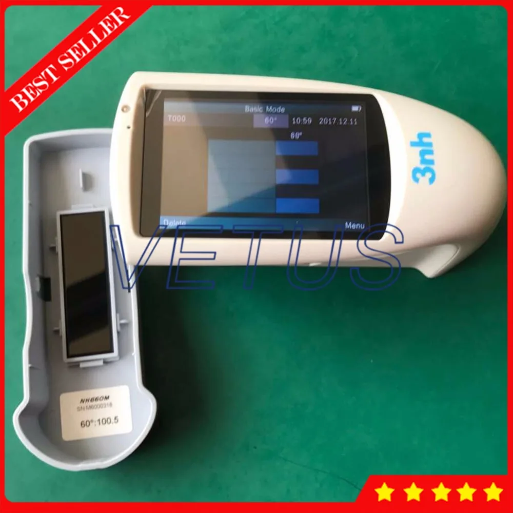 

Small Aperture Gloss Meter NHG60M with 0-1000GU 60 degree digital Glossmeter Surface paint coating Vancometer Tester 500 data
