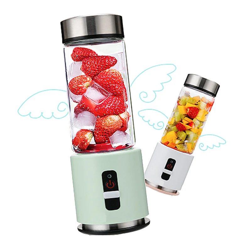 

380ml Portable Glass Cup Mini Blender Juicer 4000 mAh USB Rechargeable Vegetable Fruit Citrus Orange Juice Maker Mixer Bottle