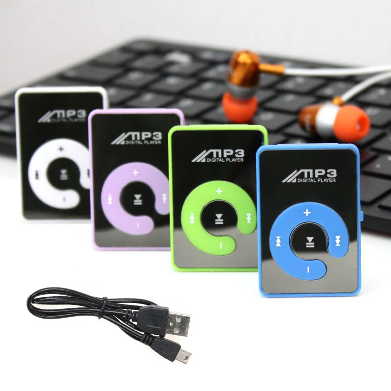 

Jeebel Mini Mirror MP3 Player wired Portable With Clip Charging Line Player Many Color Sport MP3 Walkman MP3 Player Music Box