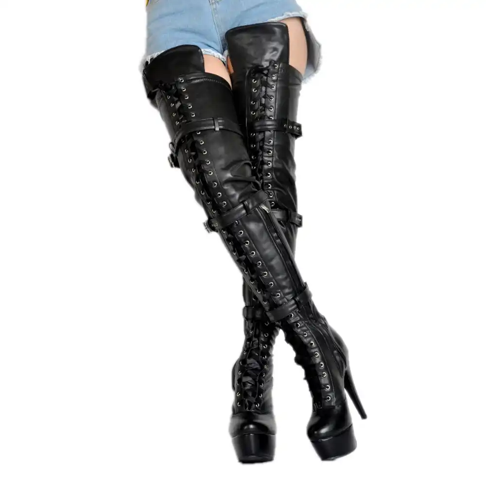 thigh boots with belt