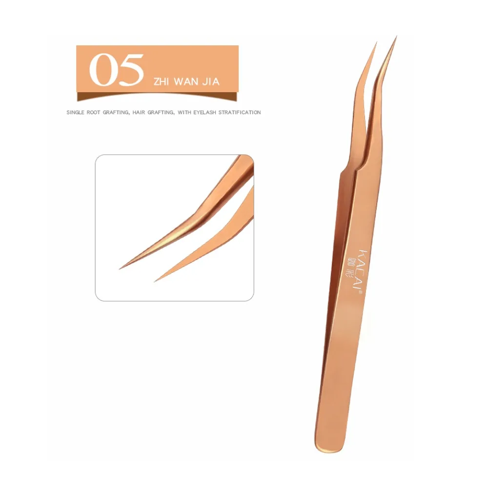 KACAI stainless steel Mink eyelash extension tweezers professional Volume Eye Lashes Tweezers make up tool eyebrow tweezer