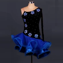 Костюмы для латинских танцев, сексуальные фланелевые платья с одним рукавом для латинских танцев для женщин, конкурс латиноамериканских танцев, платья S-4XL