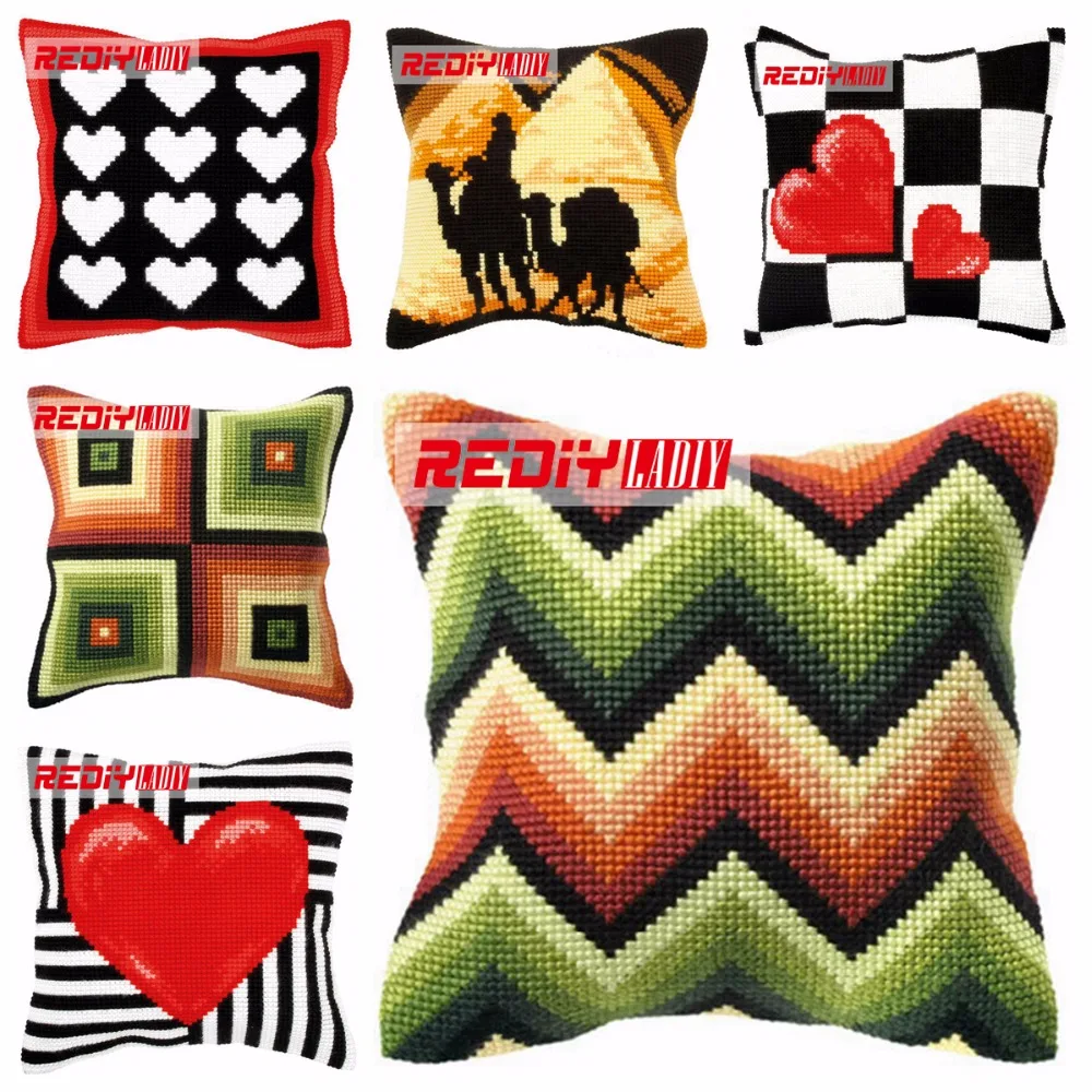 Ladiy Cross Stitch Cushion Cover Yarn For Embroidery Cushions For