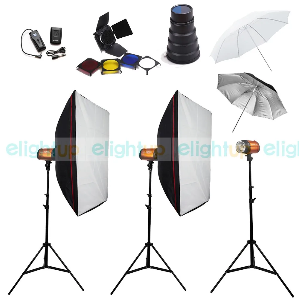 Pro Studio Lighting Kit Flash Monolight with Snoot Barndoor Stand 750ws 220v 250SDI studio flash