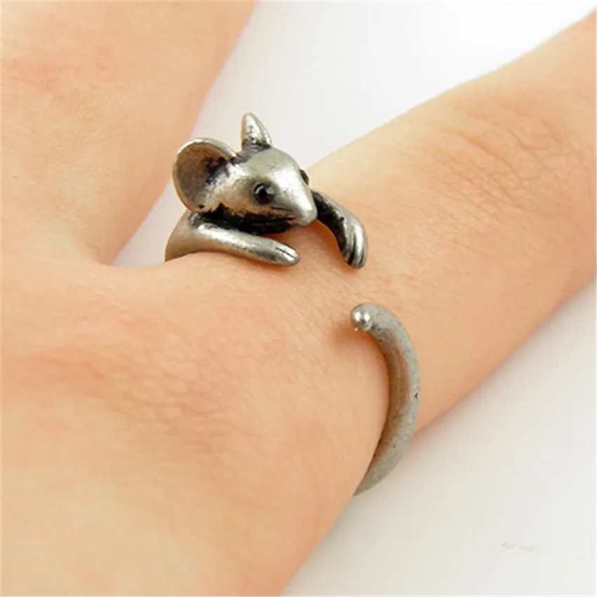 Vintage Brass Knuckle Ring Adjustable Mouse Animal Wrap Weeding Ring Ladies Fashion Jewelry Boho,Animal Ring,Adjustable Rings,Wedding Ring,Wedding Rings,Finger Ring