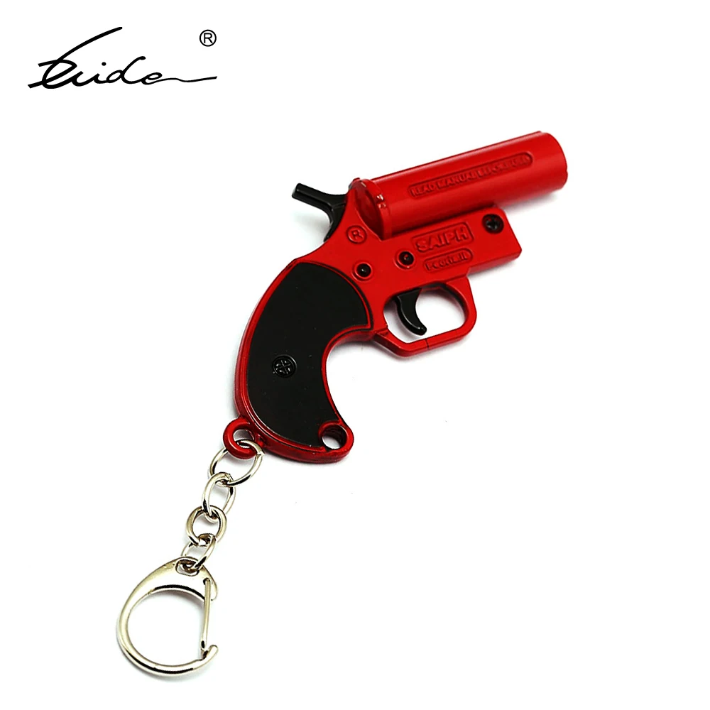 

FPS Game Style Flare Gun Model Key Chain Gamer Gun Keychain Super Air Drop Keyring Gift Toy For Children