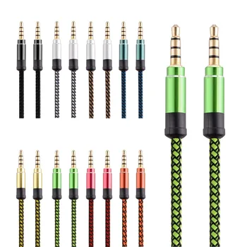 

Redbearlin 1.5M 3.5MM Fabric Braided Aux Cable for iphone 4 5 6 for ipad ipod for samsung speaker Mp3