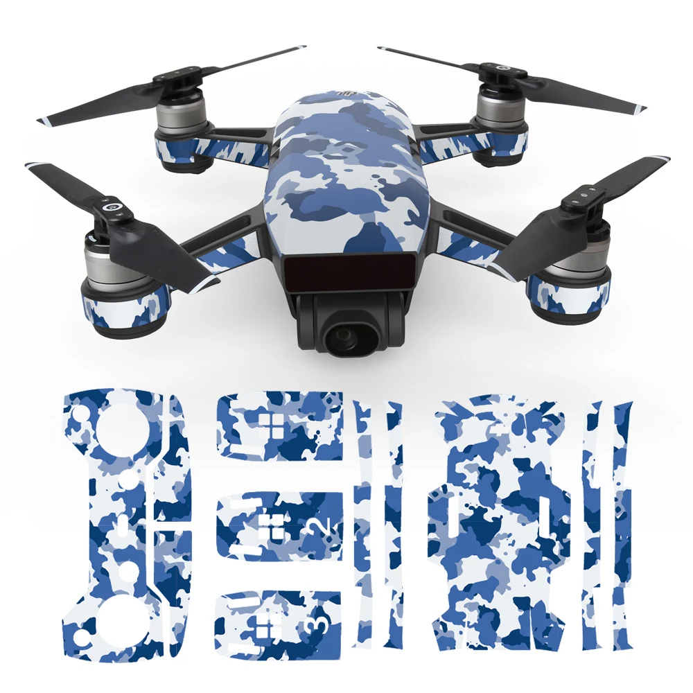 MI03 as described Perfeclan 3D Stereo Drone Wrap Sticker Skin Decorative Upgrade Parts for DJI SPARK Body+Battery+Remote Control