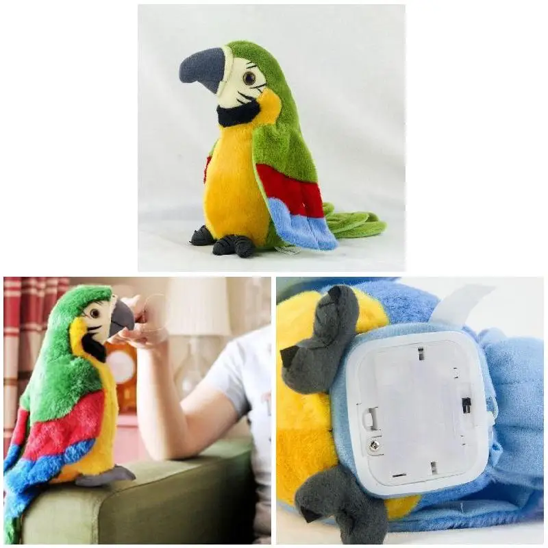 26cm Electric Plush Simulation Parrot Toy Macaw Toy Cute Parrot Doll Kids Gift YJS Dropship