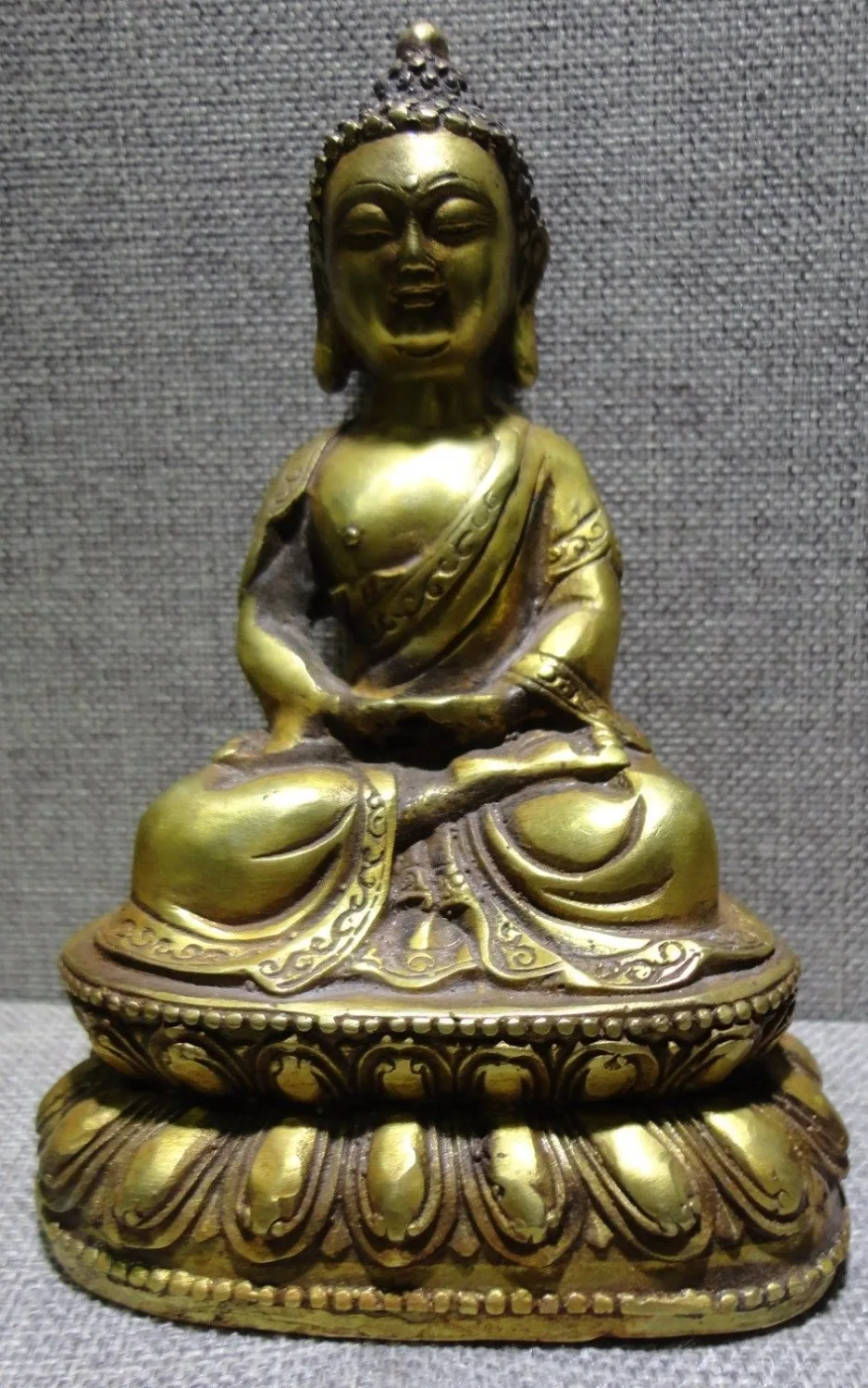 

004253 Wonderful Rare Tibetan Buddhism Gilded Bronze Buddha Statue
