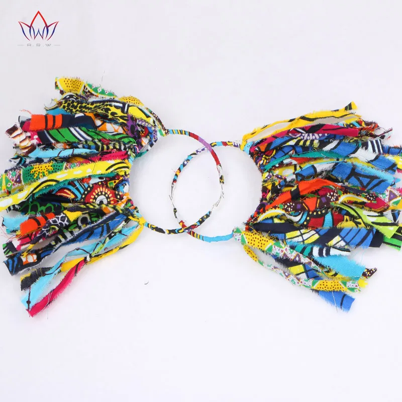 Африканская ткань серьги из ткани ручной работы серьги с кисточками для женщин Африканский принт Анкара большие серьги WYB1198