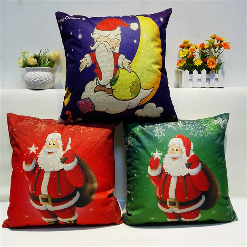 

Clean Hearting 2019 Pillow Case Merry Christmas Santa Claus Pillowcase Pillow Cover Home Living Room Square Office Party 45x45CM