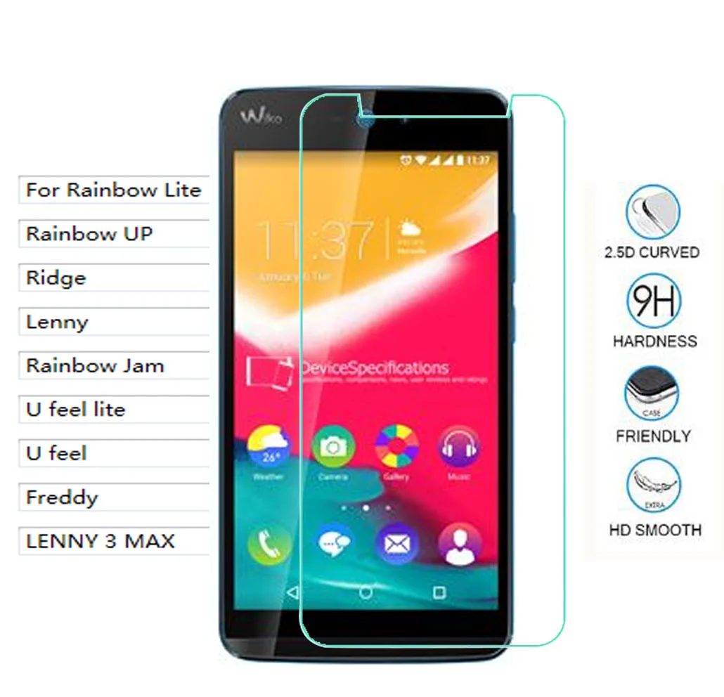 Закаленное стекло для Wiko Rainbow Lite Jam UP Ridge Lenny U feel lite Freddy LENNY 3 MAX Защитная пленка