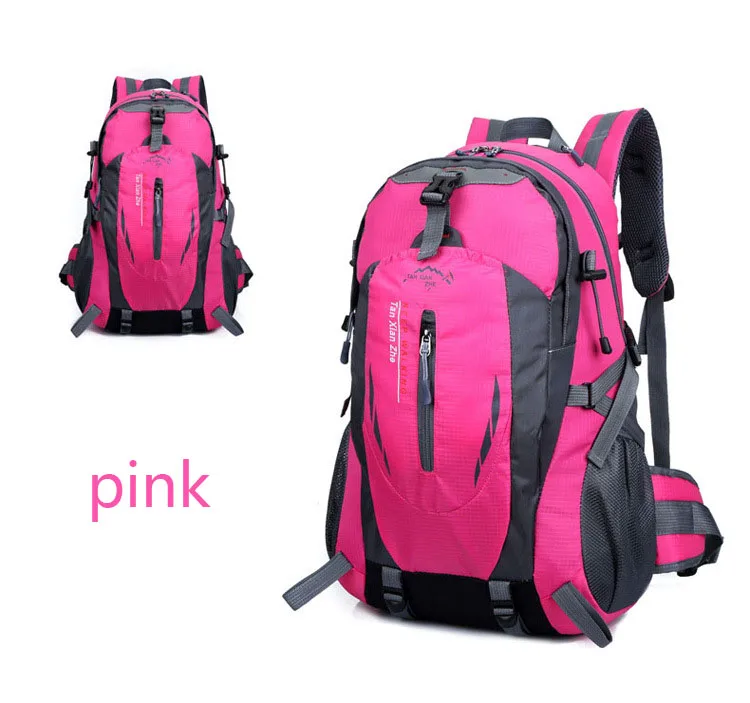 Спортивный рюкзак на плечо для мужчин и женщин, сумка унисекс для путешествий, рюкзак для альпинизма, рюкзак Mochila, рюкзак для походов, кемпинга, багажа - Цвет: Розово-красный