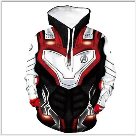 Avengers Endgame Hoodies Cosplay Quantum Realm Costumes Sweatshirt Jacket Captain Marvel Tech Hooded Superhero Captain America