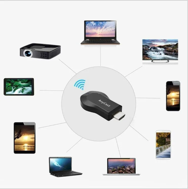 Newest 1080P Anycast m4plus WIFI mirroring multiple TV stick Adapter Mini Android Chrome Cast HDMI WiFi Dongle Any cast