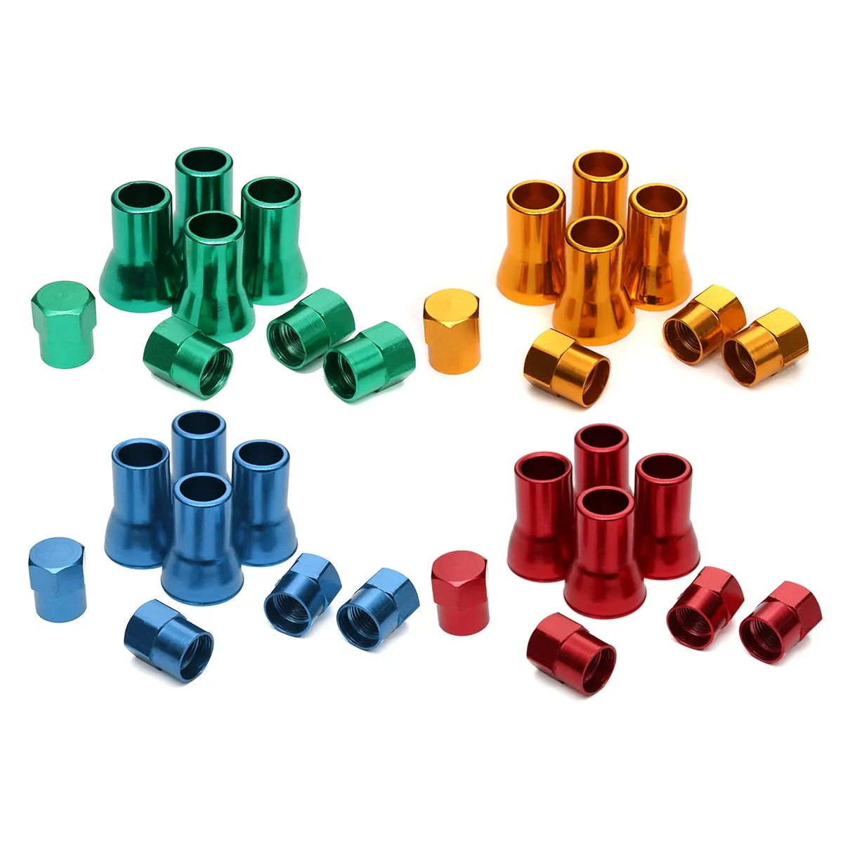8pcs TR413 Aluminium Alloy Wheel Tyre Tire Cover Valve Stem Sleeves with Hex Caps Red Yellow Blue Green Left Right Front Rear|Tire Accessories| - AliExpress
