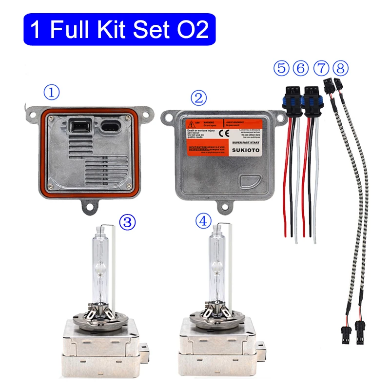 800 New O2 Full Kit SUKIOTO Original OEM D1S 55W Ballast Kit Xenon D3S D8S Xenon Headlight Ballast Igniter D1s 4300K 5000K 6000K 8000K Car Lights  (2)
