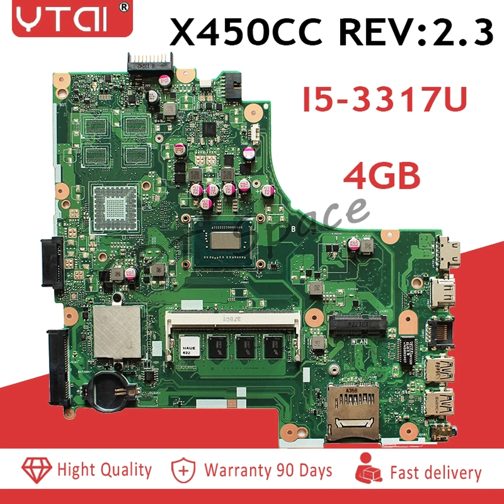 I5 3337U CPU X450CC motherboard REV2.3/2.1 for ASUS X450CC X450C X450